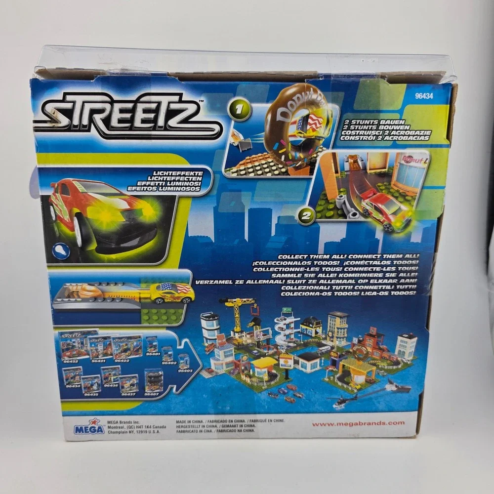 Mega Bloks Streetz Donut Dash 96434 Set 43pc 2 Car NEW Distressed Packaging READ